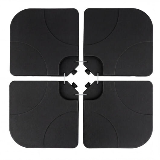 4-Piece Cantilever Offset Base 164 LBS Heavy-Duty Square with U-Locking Pins-Black