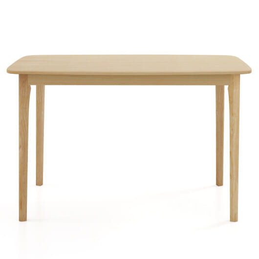48 Inch Solid Wood Dining Table with Rubber Wood Supporting Legs for Kitchen Dining Room-Natural - Color: Natural