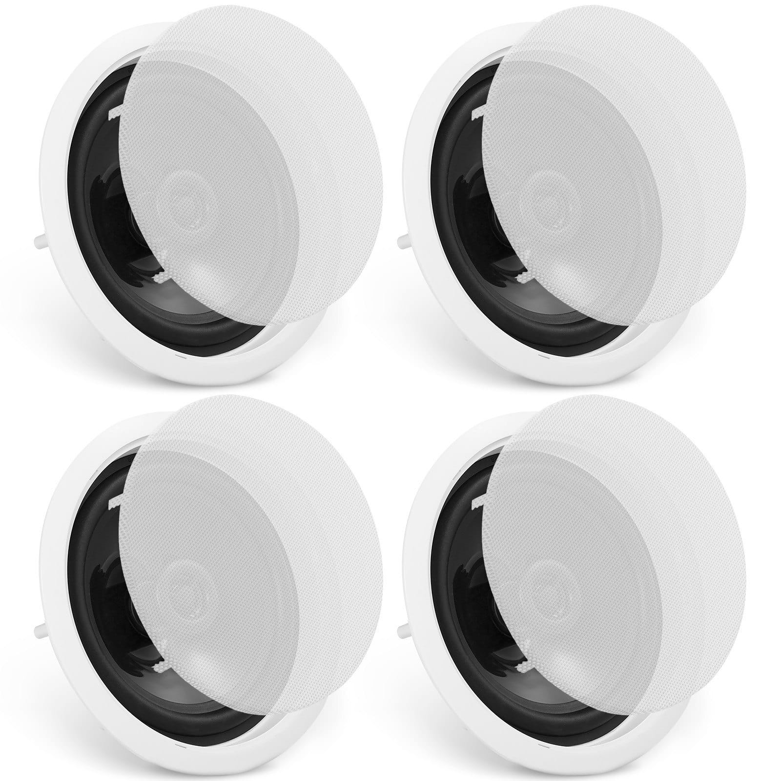 4 PCs 6.5'' Bluetooth in Ceiling Speakers, 150W, Flush Mount Ceiling & in-Wall Speaker System with 8?©Impedance 89dB Sensitivity, for Home Kitchen Living Room Bedroom or Covered Outdoor Porches