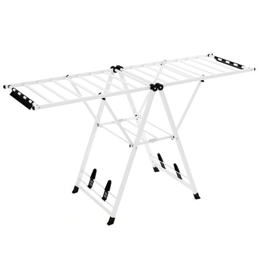 72.5 Inches Clothes Drying Rack with Height Adjustable Wings-Beige