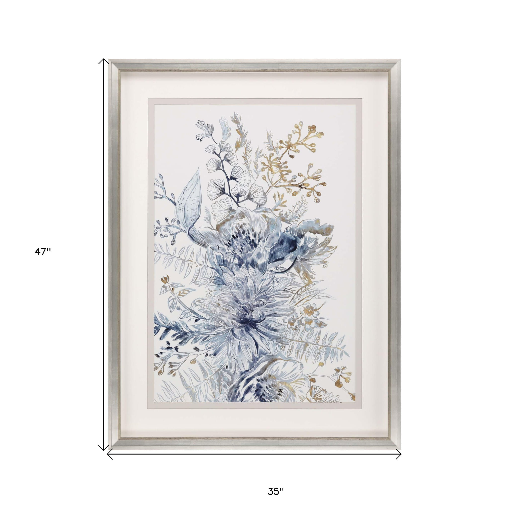 Royal Blue I Framed Art Silver Picture Frame Print Wall Art