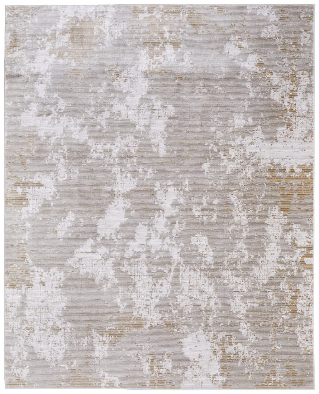 9' X 13' Gray Brown and Ivory Abstract Power Loom Area Rug
