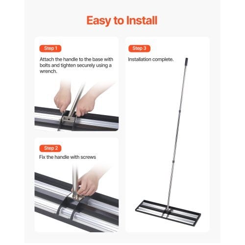 Updated Lawn Leveling Rake with Roller, 30" x 10" Stainless Steel Lawn Leveler with 83.9" Adjustable Handle, Heavy Duty Yard Leveling Rake, Effort Saving Lawn Leveling Tool for Yard Golf Court