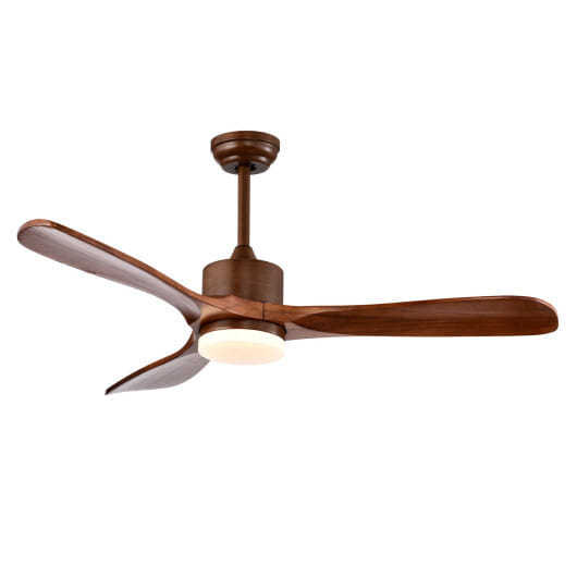 52 Inch Reversible Ceiling Fan with LED Light and Adjustable Temperature-Silver