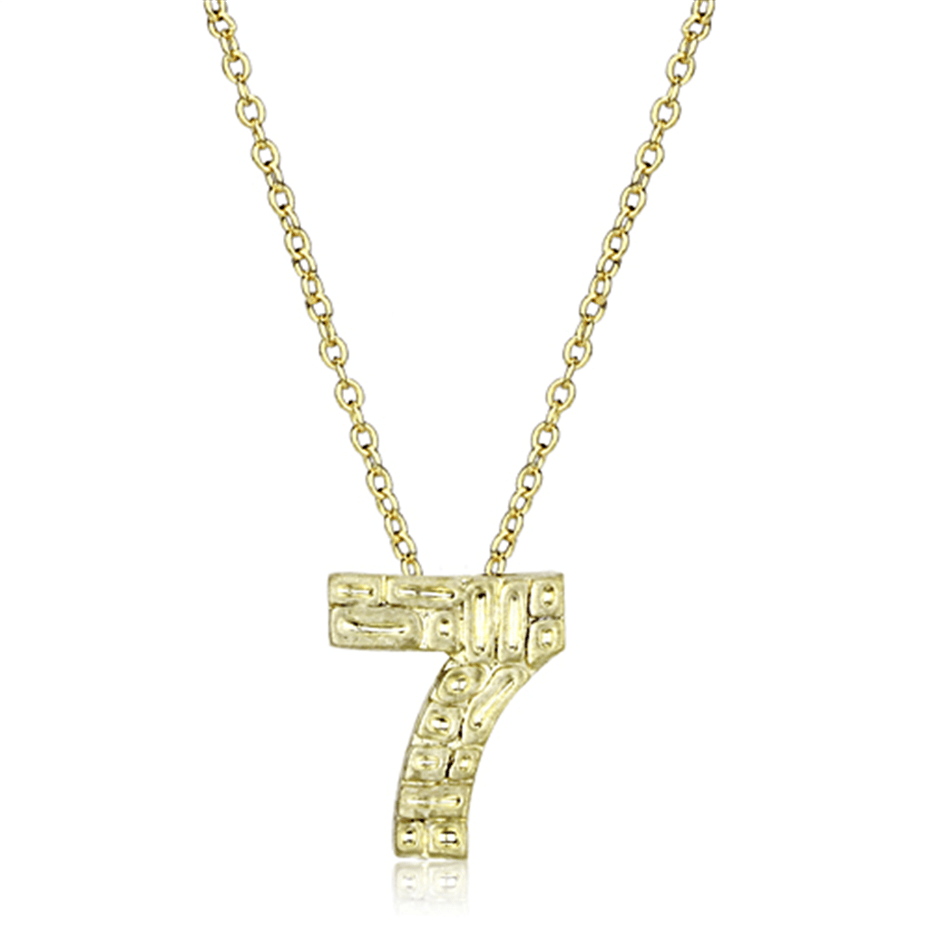 LO3464 - Flash Gold Brass Chain Pendant with Top Grade Crystal in Clear