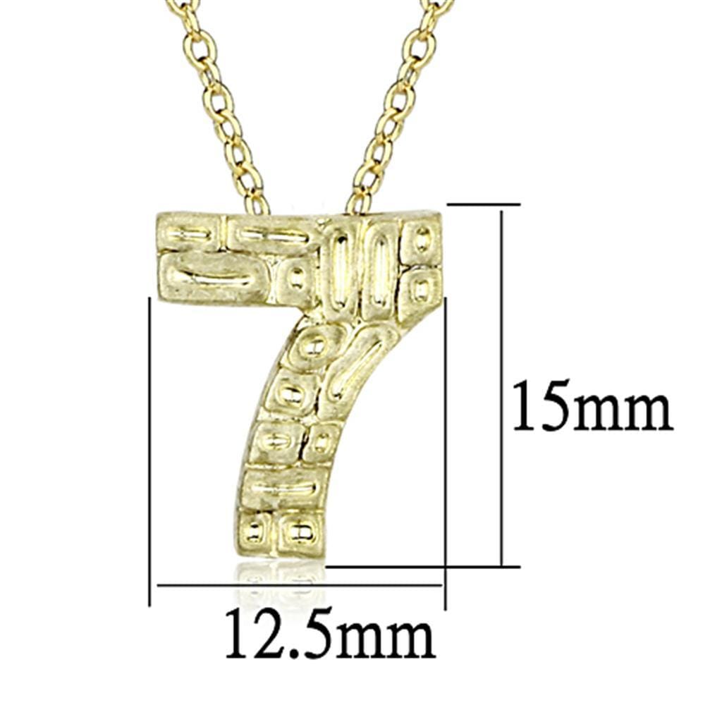 LO3464 - Flash Gold Brass Chain Pendant with Top Grade Crystal  in Clear