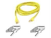 5ft cat5e snagless patch cable, utp, yellow pvc jacket, 24awg, t568b, 50 micron,