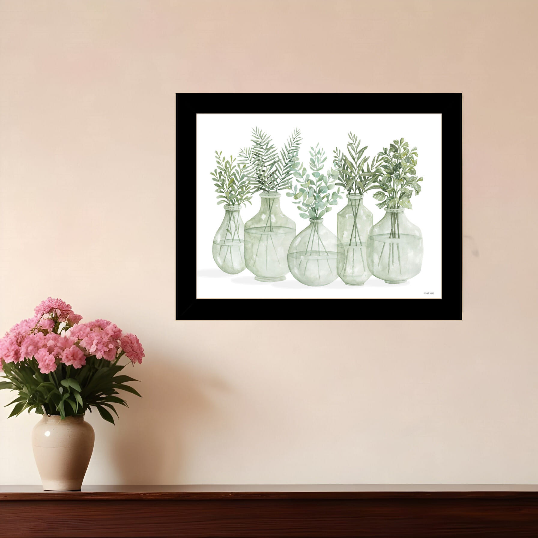 Simply Sage Black Framed Print Wall Art