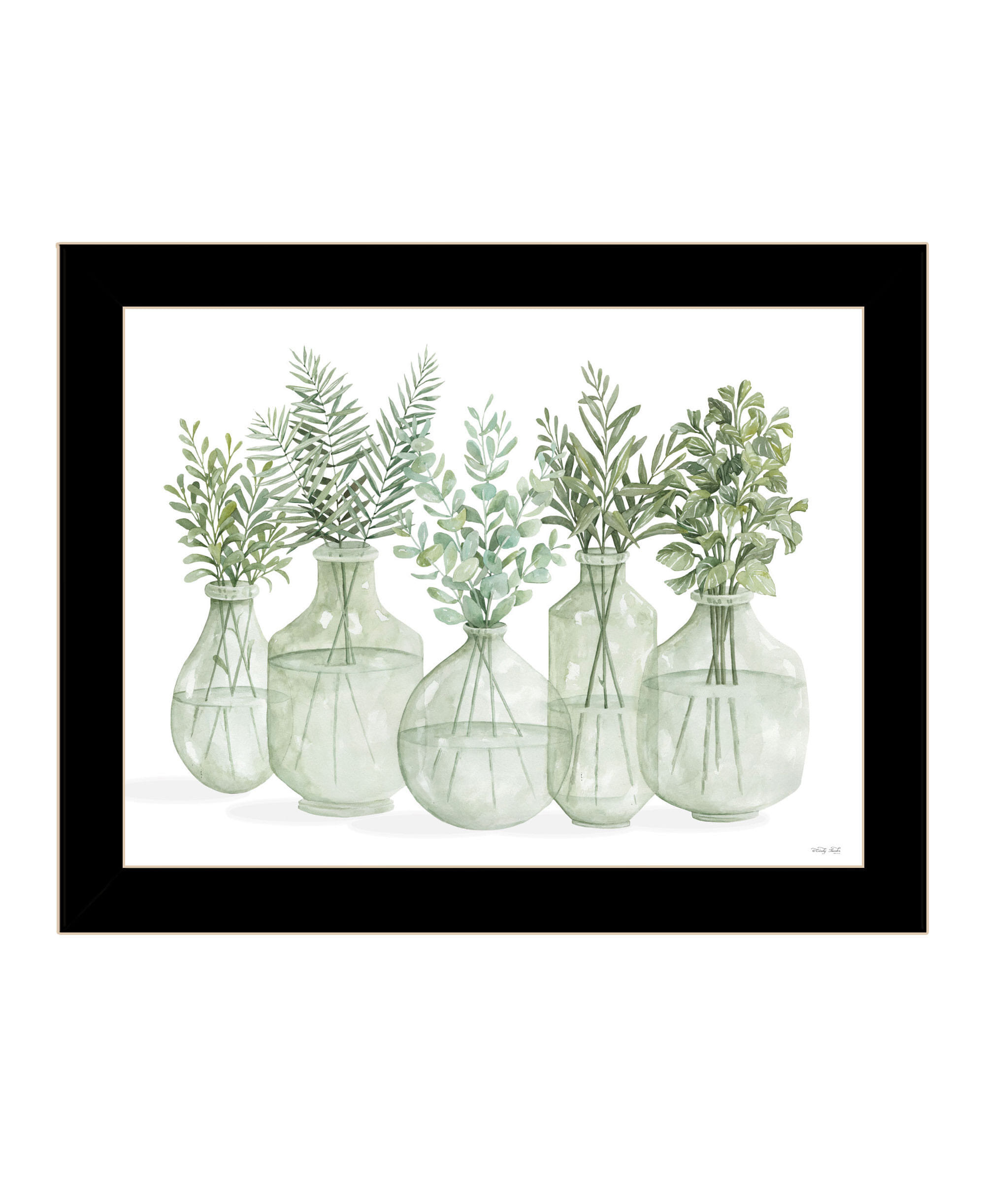 Simply Sage Black Framed Print Wall Art