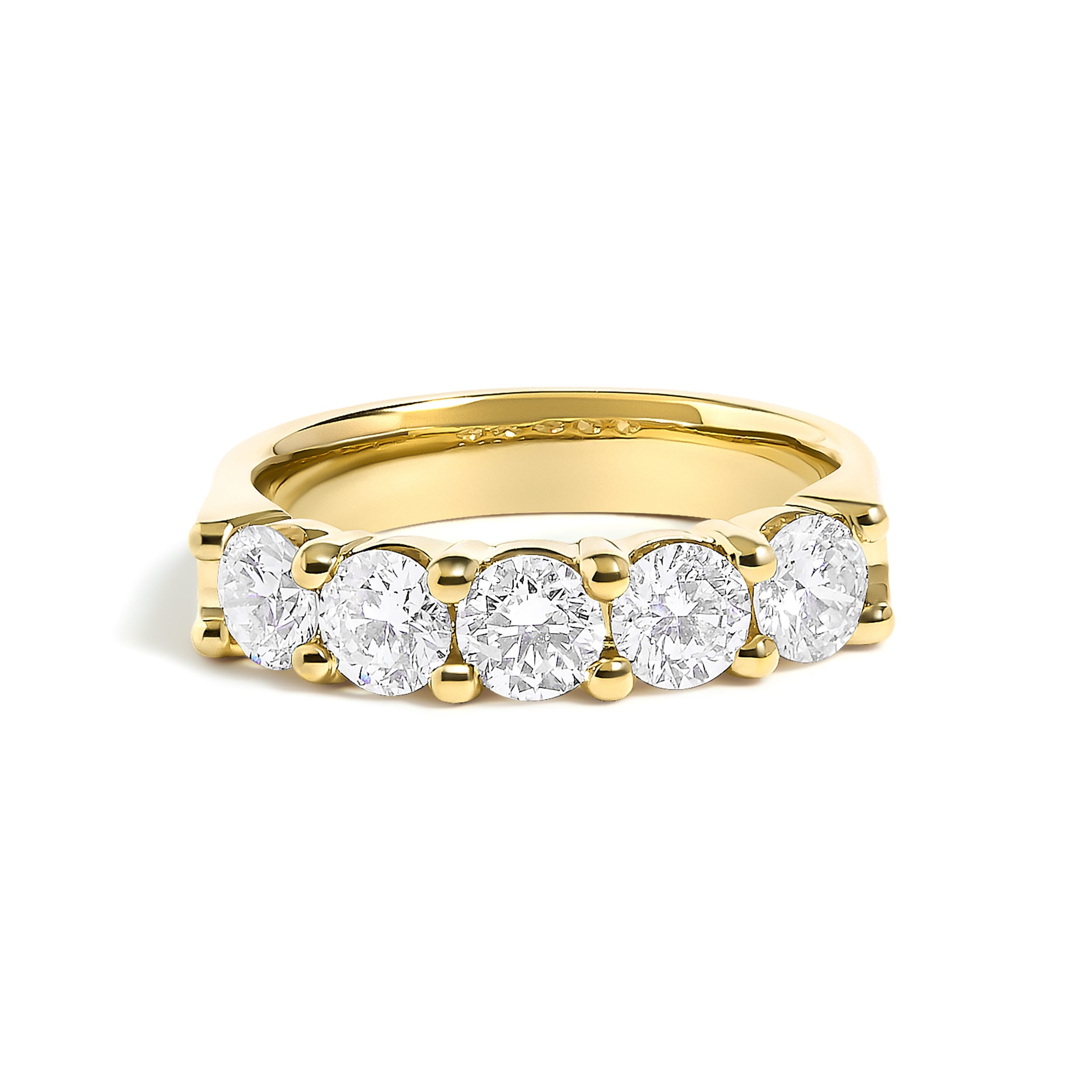 14K Yellow Gold 1 1/2 Cttw Diamond 5 Stone Band Ring