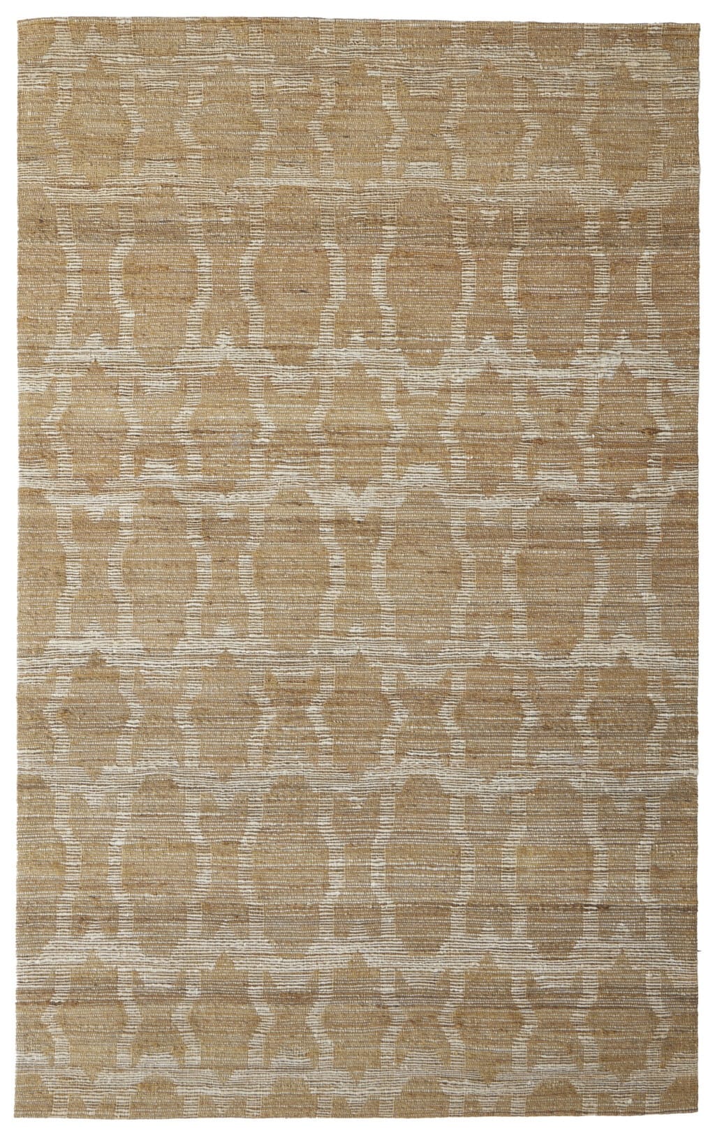 4' X 6' Tan and Ivory Geometric Hand Woven Area Rug