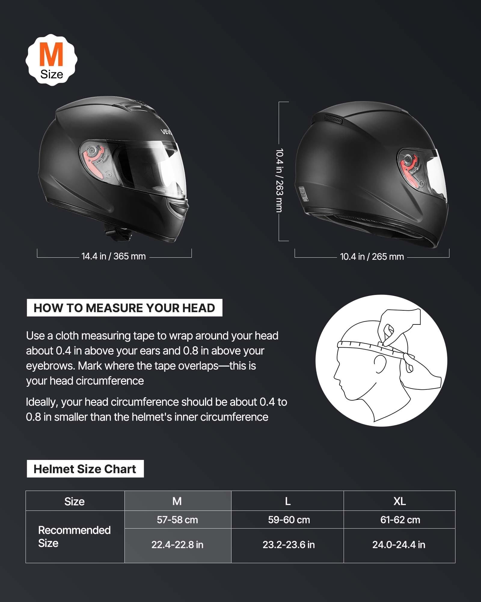 Motorcycle Helmet, Full Face, Adult Motocross Dirt Bike Helmet with Tinted and Clear Dual Visor, Motorbike Racing Street with Detachable Liner for Men & Women, DOT Approved, (Matte Black, M)