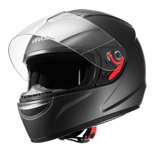 Motorcycle Helmet, Full Face, Adult Motocross Dirt Bike Helmet with Tinted and Clear Dual Visor, Motorbike Racing Street with Detachable Liner for Men & Women, DOT Approved, (Matte Black, M)