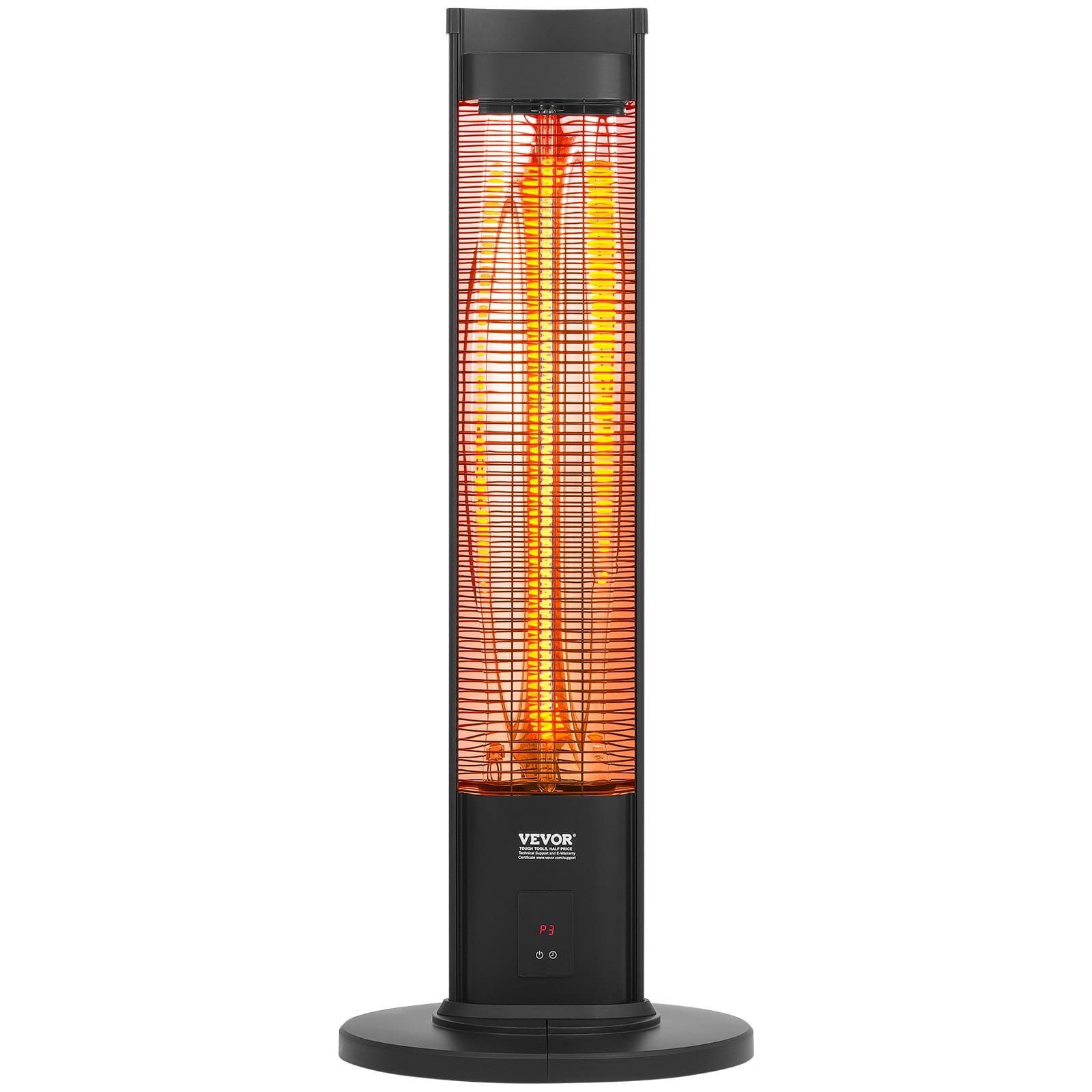 Infrared Heater, 1500W Remote Control Electric Space Heater, Patio Heater w/ 3 Speeds & Timer & Tip-Over Protection, Outdoor/Outdoor for Bedroom,Studio,Porch,Dining Room,Studio, Stand,40in L
