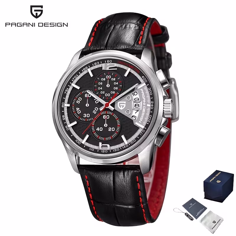 PAGANI DESIGN Men's Watch Teenage Male Student Model Multi-function Chronograph Quartz Watch Waterproof
