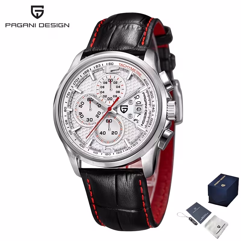 PAGANI DESIGN Men's Watch Teenage Male Student Model Multi-function Chronograph Quartz Watch Waterproof