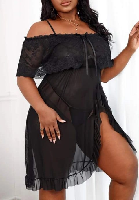 Plus Size Sensual Tease Chemise Set