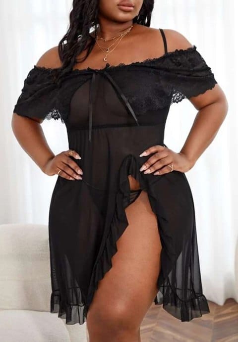 Plus Size Sensual Tease Chemise Set