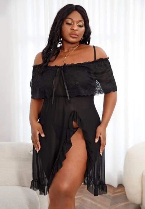 Plus Size Sensual Tease Chemise Set
