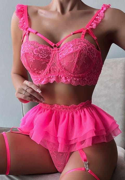 Lust Over You Garter Bra Set