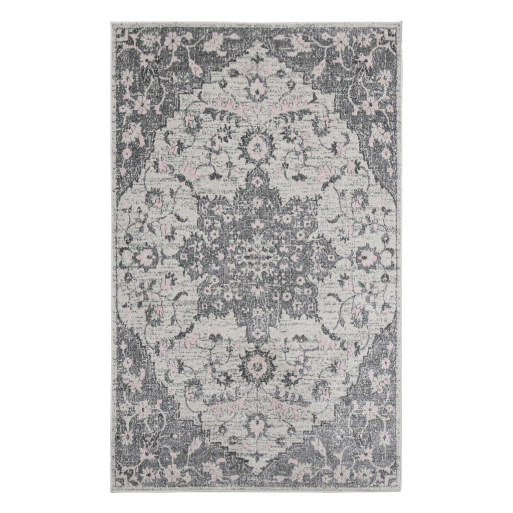 8' X 11' Gray Medallion Power Loom Area Rug