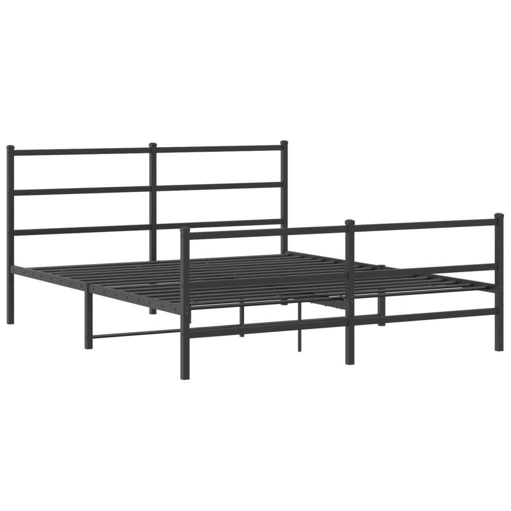 Metal Bed Frame without Mattress with Footboard? Black 59.1"x78.7"