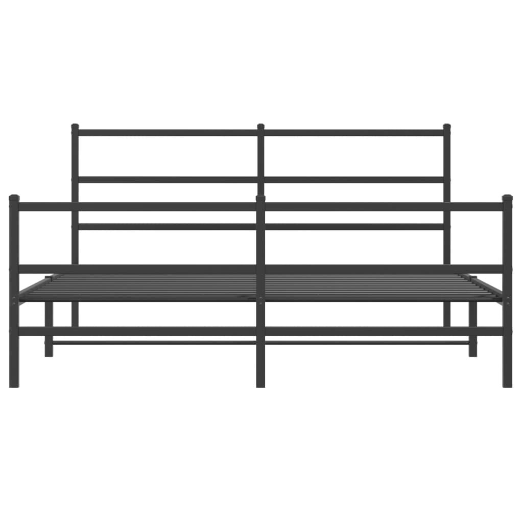 Metal Bed Frame without Mattress with Footboard? Black 59.1"x78.7"