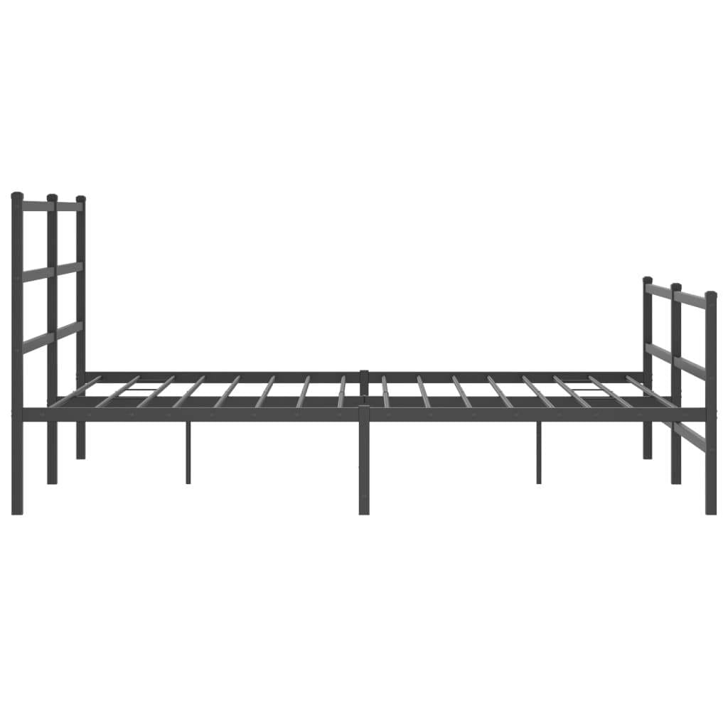 Metal Bed Frame without Mattress with Footboard? Black 59.1"x78.7"
