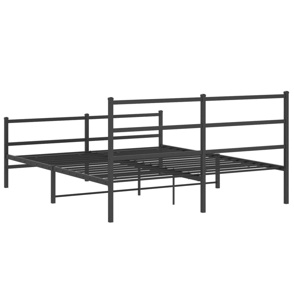 Metal Bed Frame without Mattress with Footboard? Black 59.1"x78.7"