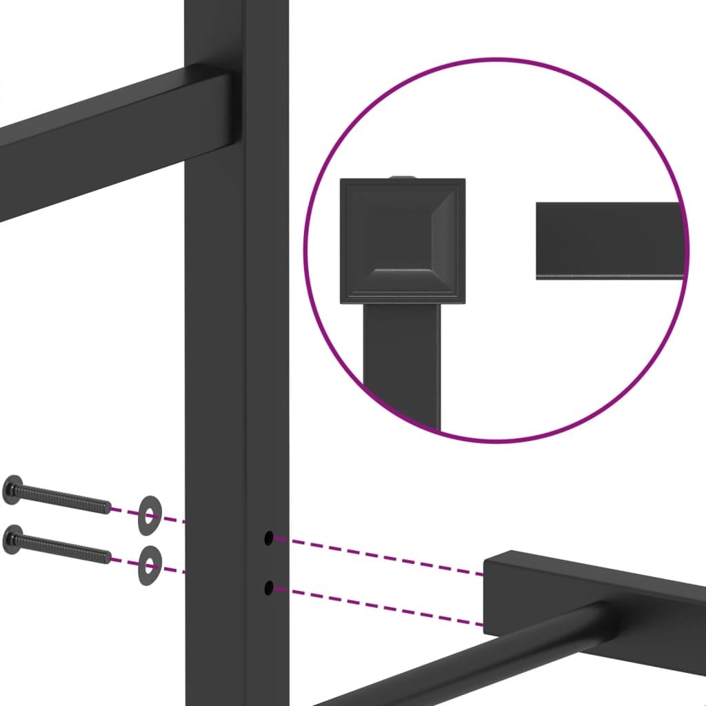 Metal Bed Frame without Mattress with Footboard? Black 59.1"x78.7"