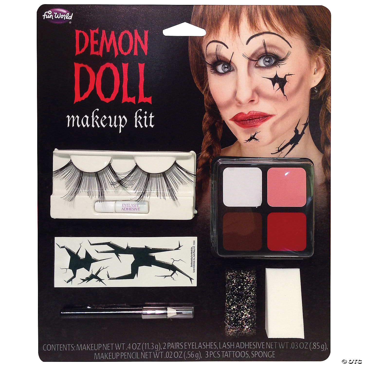 Demon doll face makeup kit
