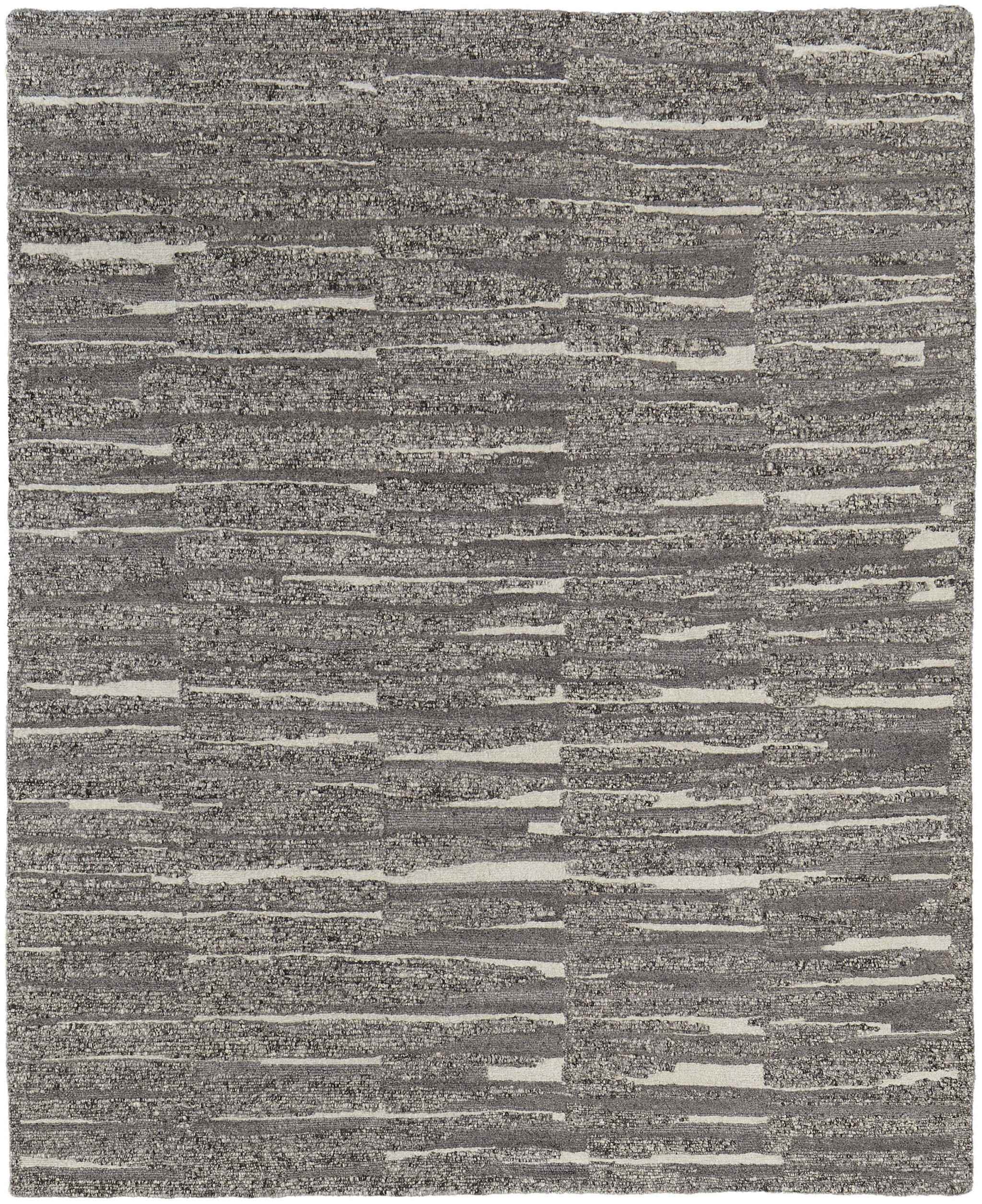 2' X 3' Gray Ivory and Taupe Abstract Hand Woven Area Rug
