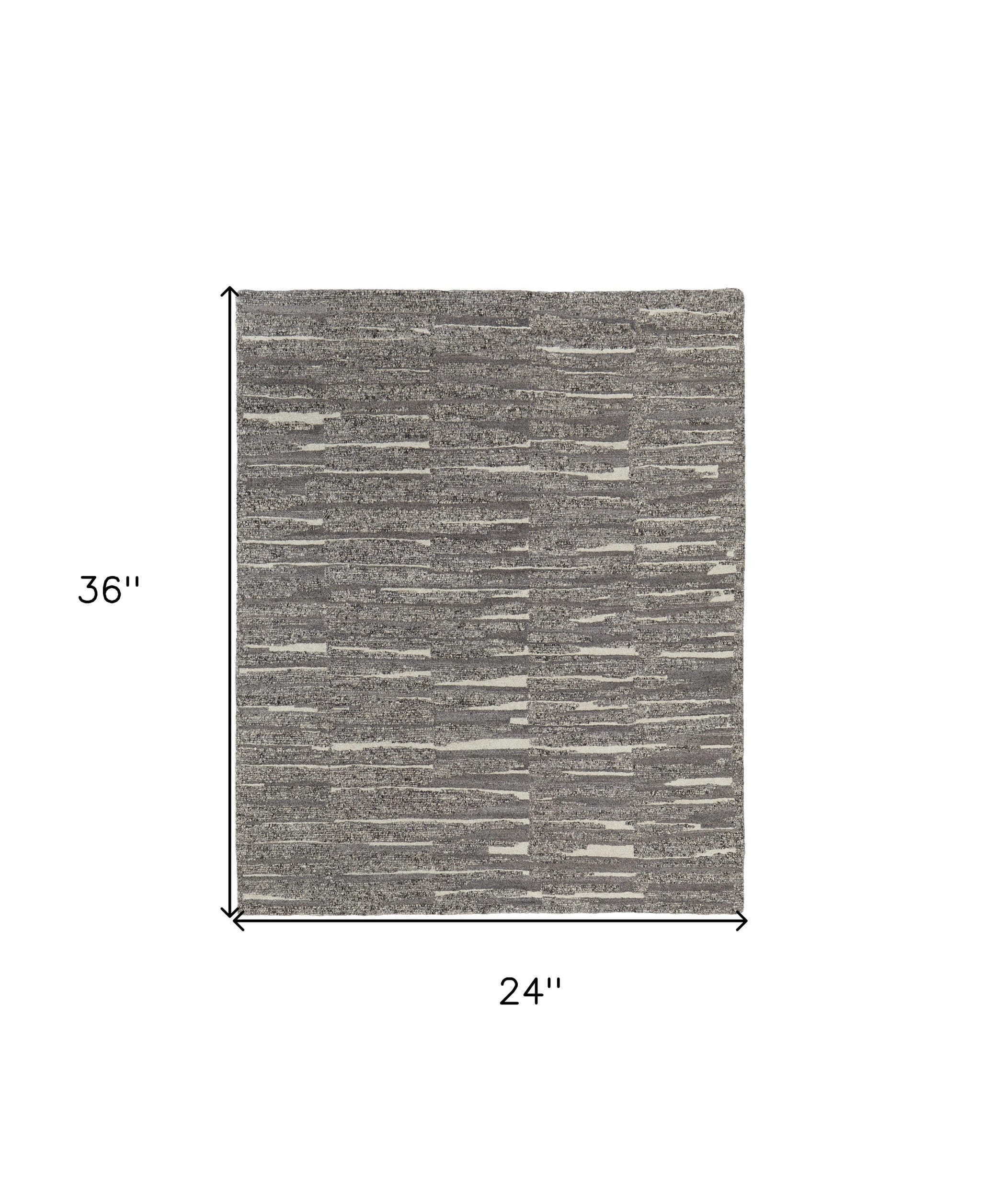 2' X 3' Gray Ivory and Taupe Abstract Hand Woven Area Rug
