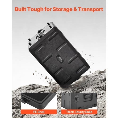 6U Rack Case, 15 in Depth, Rackmount Flight Case Shallow Rack with Microphone Compartments, Polyethylene Construction, Recessed Latches, Easy Installation, for Amplifier, 13.8 in Internal Depth
