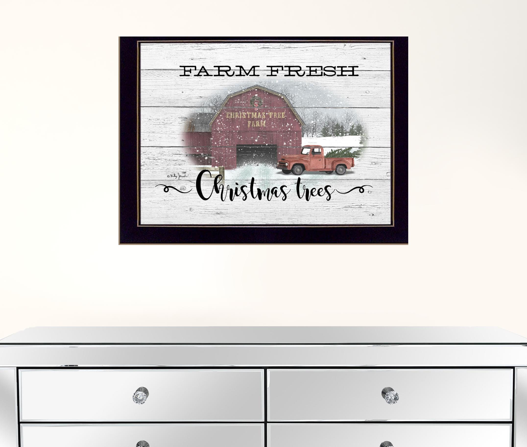 Farm Fresh Christmas Trees 1 Black Framed Print Wall Art