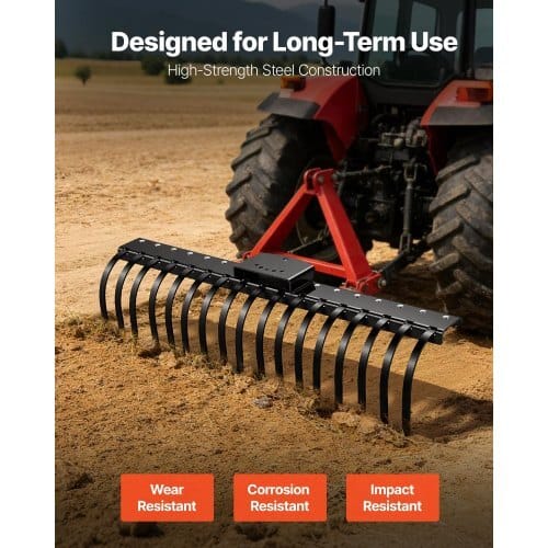 Rock Rake Tines, 6 Pack 1" x 5/16" Bolt-Mount Landscape Rake Tines Replacement, One Bolt Hole, High-strength & Heat-treated Steel Gravel Rakes Tine Replacement Parts
