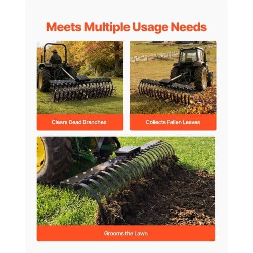 Rock Rake Tines, 6 Pack 1" x 5/16" Bolt-Mount Landscape Rake Tines Replacement, One Bolt Hole, High-strength & Heat-treated Steel Gravel Rakes Tine Replacement Parts