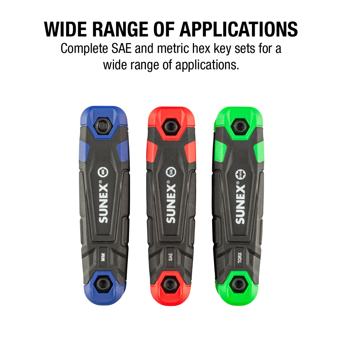 Sunex SAE/Metric/Torx 25 Piece Folding Hex Key Set, 1.5mm-8mm, 5/64"-1/4", T9-T40