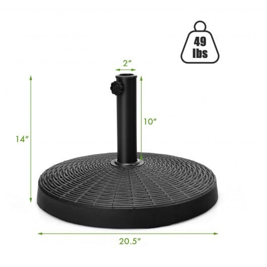 49 LBS Patio Resin Umbrella Base Stand for Outdoor - Color: Black