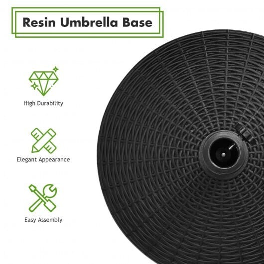 49 LBS Patio Resin Umbrella Base Stand for Outdoor - Color: Black