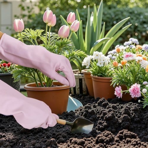 Reusable Dishwashing Gloves, 2 Pairs Colorful Reusable Household Kitchen Cleaning Gloves for Washing Dishes and Cleaning Tasks, Flexible Long-lasting and Non-Slip, Medium, Pink + Purple