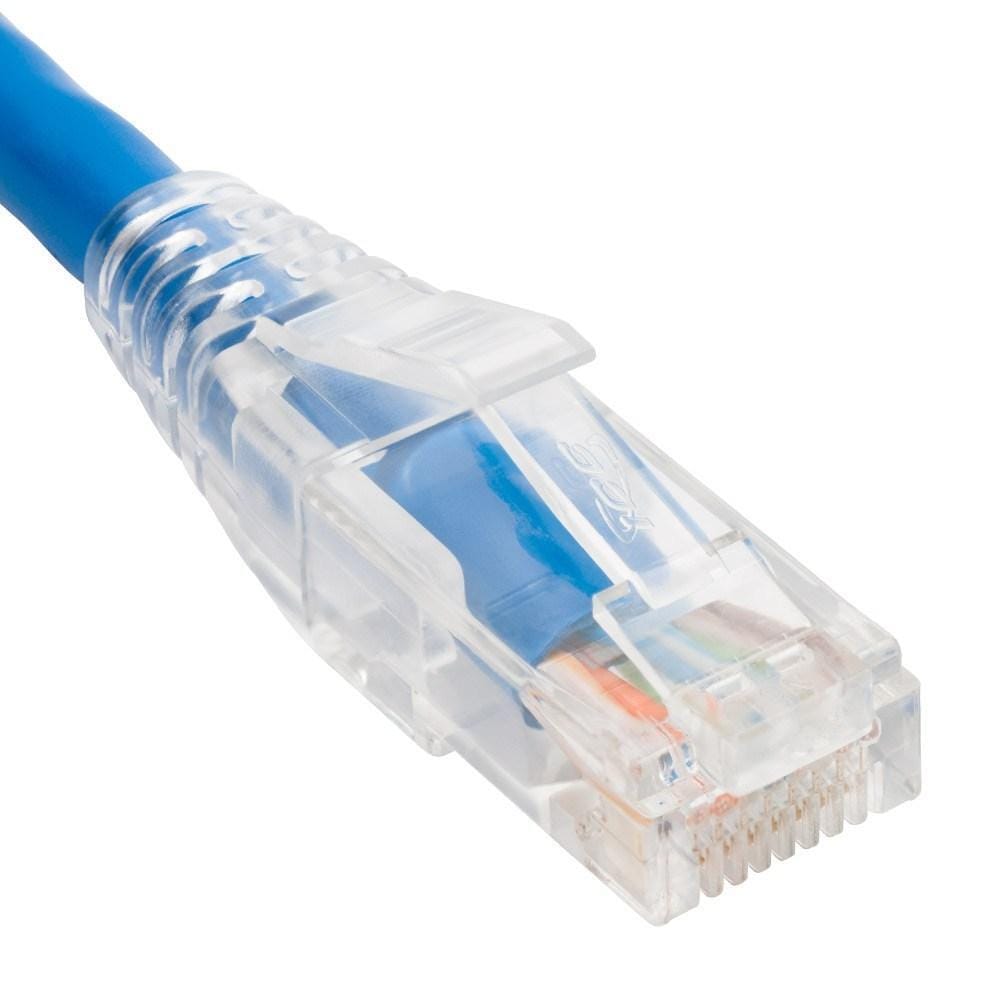 Patch cord cat6 clear boot 5' blue