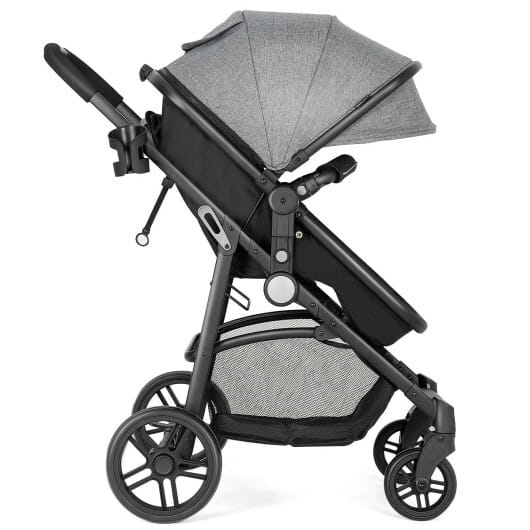 Babyjoy 2 In 1 Foldable Baby Stroller Kids Travel Newborn Infant Buggy Pushchair Gray - Color: Gray
