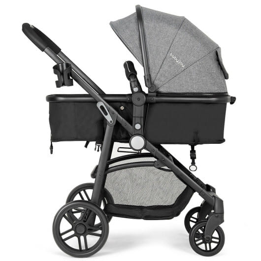 Babyjoy 2 In 1 Foldable Baby Stroller Kids Travel Newborn Infant Buggy Pushchair Gray - Color: Gray