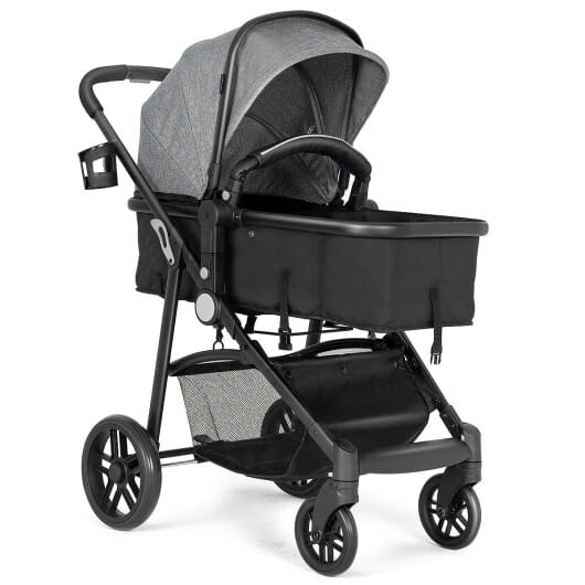 Babyjoy 2 In 1 Foldable Baby Stroller Kids Travel Newborn Infant Buggy Pushchair Gray - Color: Gray