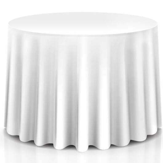 Costway 10 Pieces 120 Inch Home Restaurant Polyester Round Tablecloth - Color: White