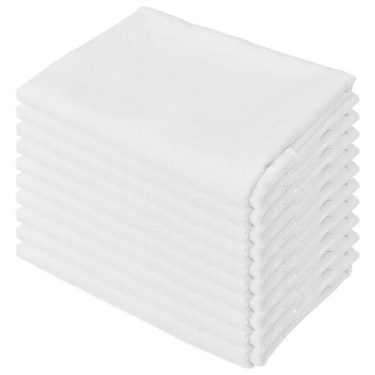 Costway 10 Pieces 120 Inch Home Restaurant Polyester Round Tablecloth - Color: White