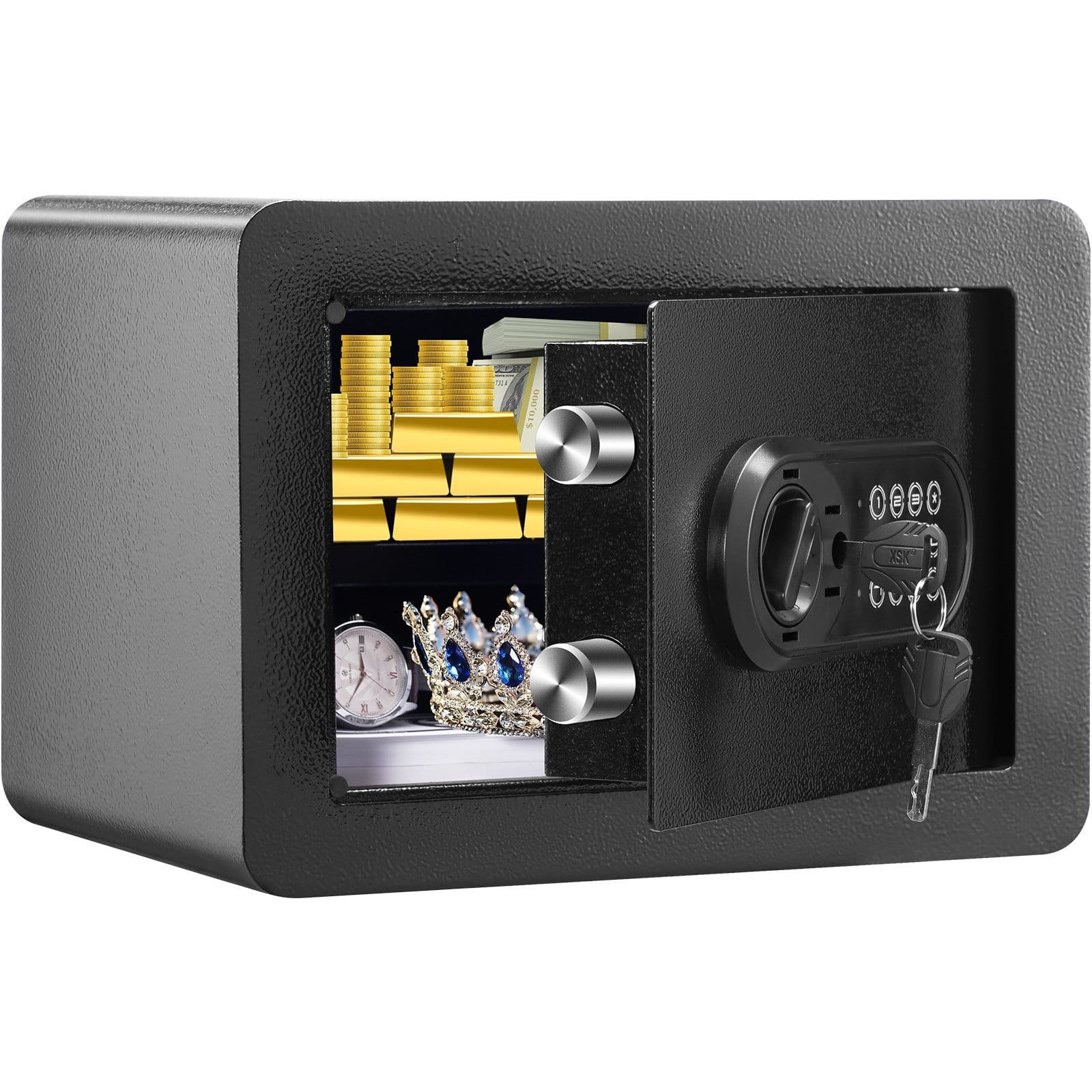 Safe, 0.5 Cubic Feet Home Safe, Steel Security Safe with Digital Keypad and 2 Keys, Wall-Mounted Cabinet Safe Protect Cash, Gold, Jewelry, Documents for Home, Hotel, 13.8 x 9.8 x 9.8 inches