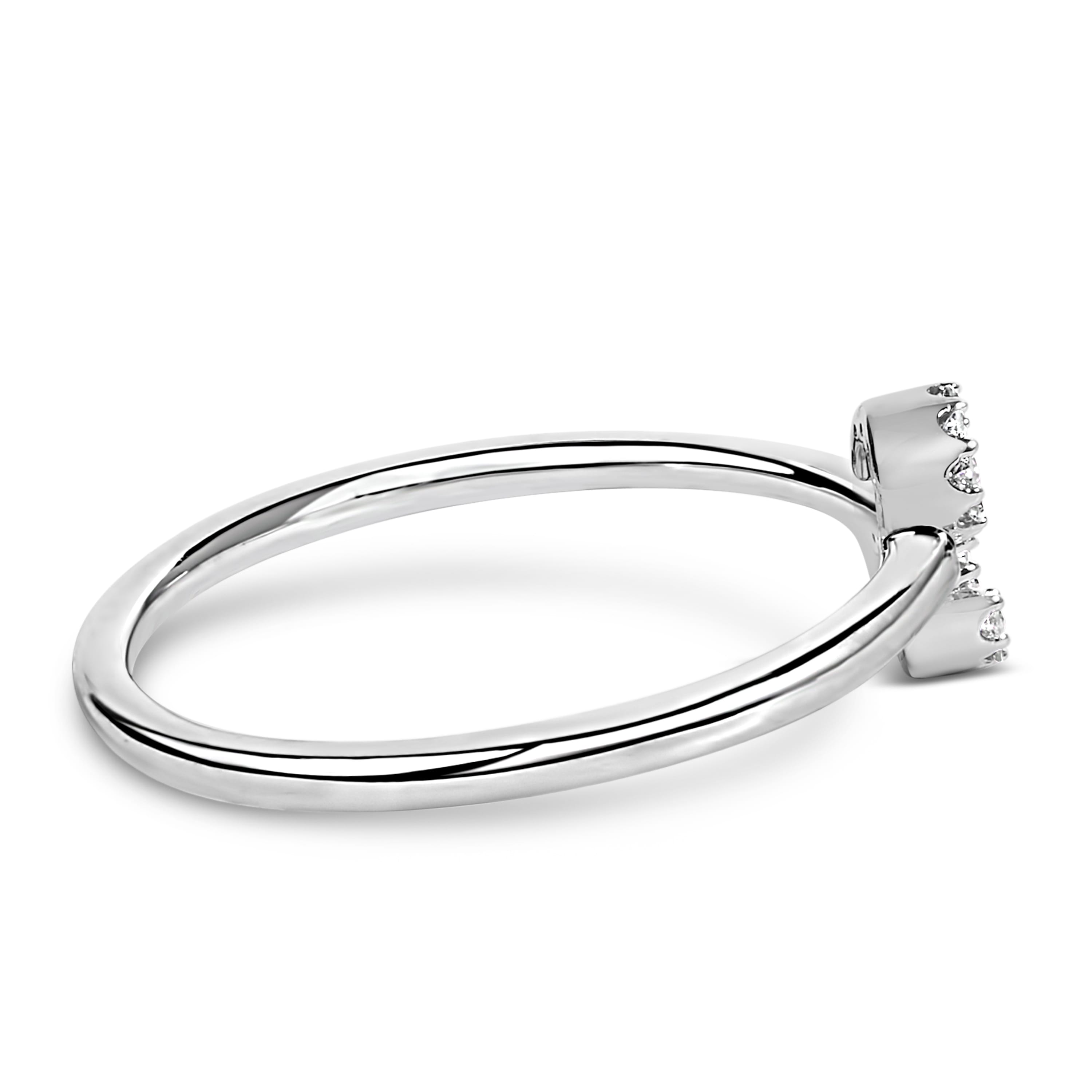 10K White Gold Diamond Accent Initial "S" Ring