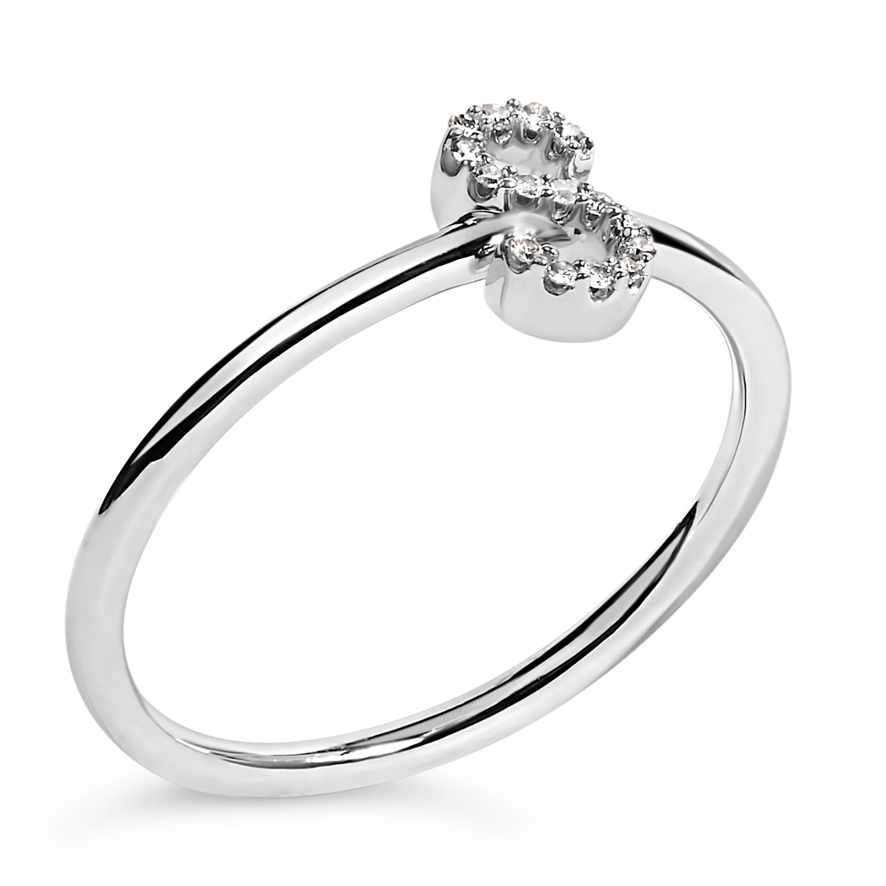 10K White Gold Diamond Accent Initial "S" Ring